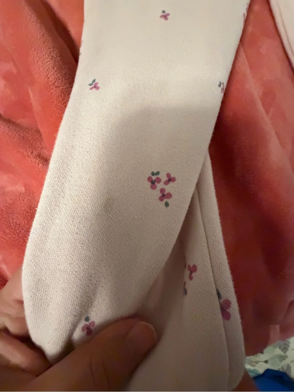 Girls' Light Pink Floral Zip Hoodie and matching sweatpants